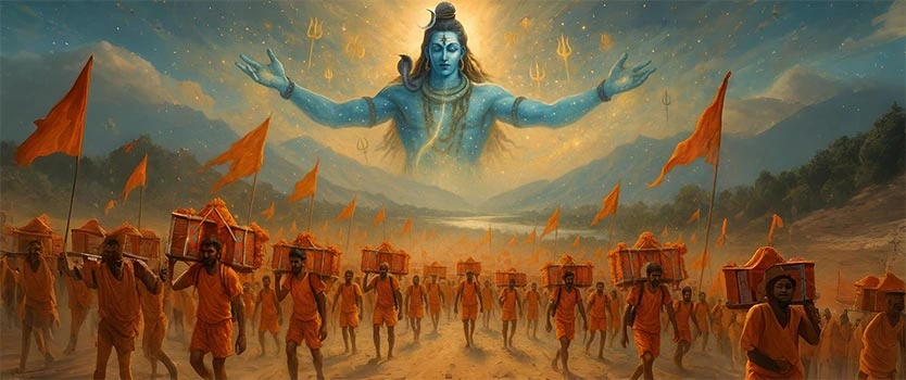 The Sacred Connection Between Sawan Maas and the Kavad Yatra