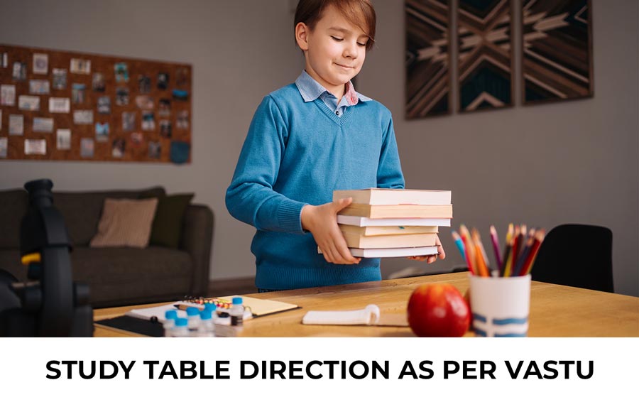 study table direction as per vastu